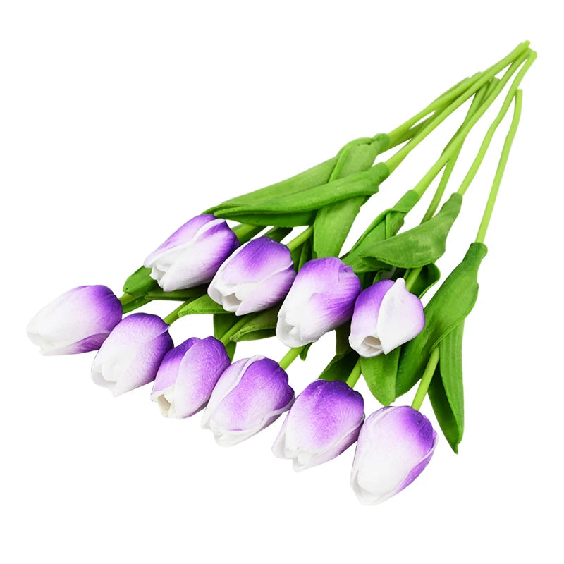 10PCS Real Touch Tulip Bouquet for Holiday Decor - Image 18