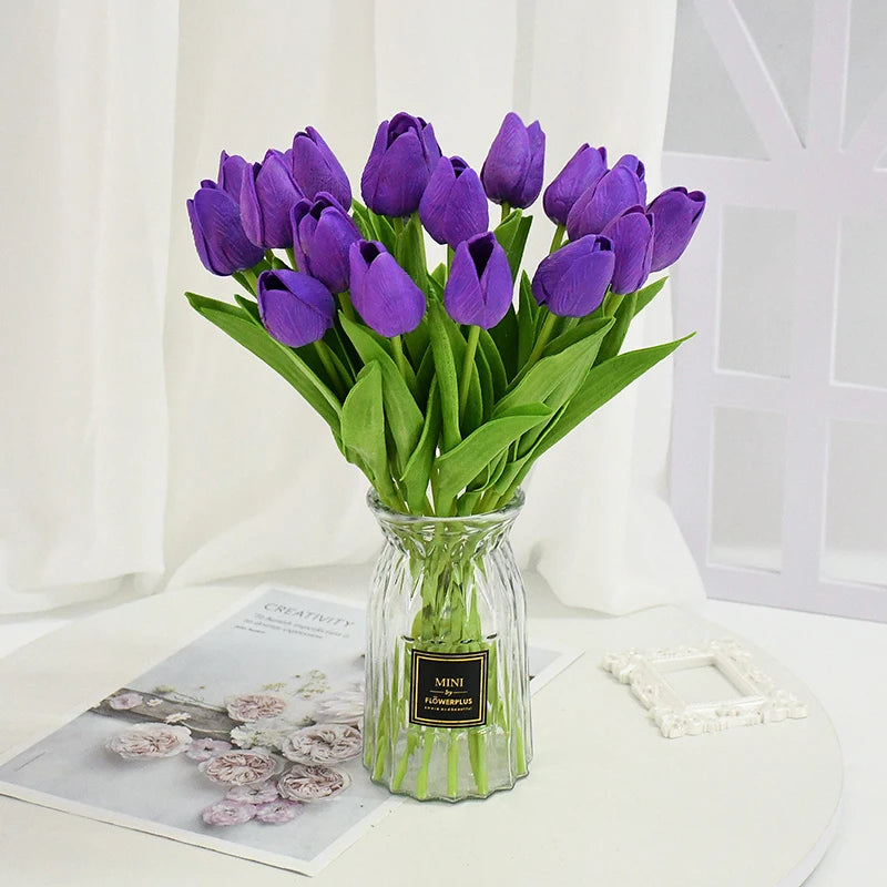 10/30pcs Realistic Artificial Tulip Flowers for Holiday Decor - Image 24