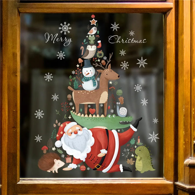 Merry Christmas Window Stickers: Santa & Tree Décor - Image 3