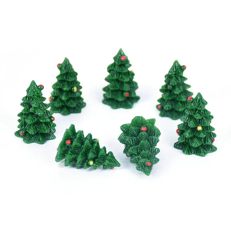 10pcs Mini Christmas Tree Figurines for DIY Decor - Image 2