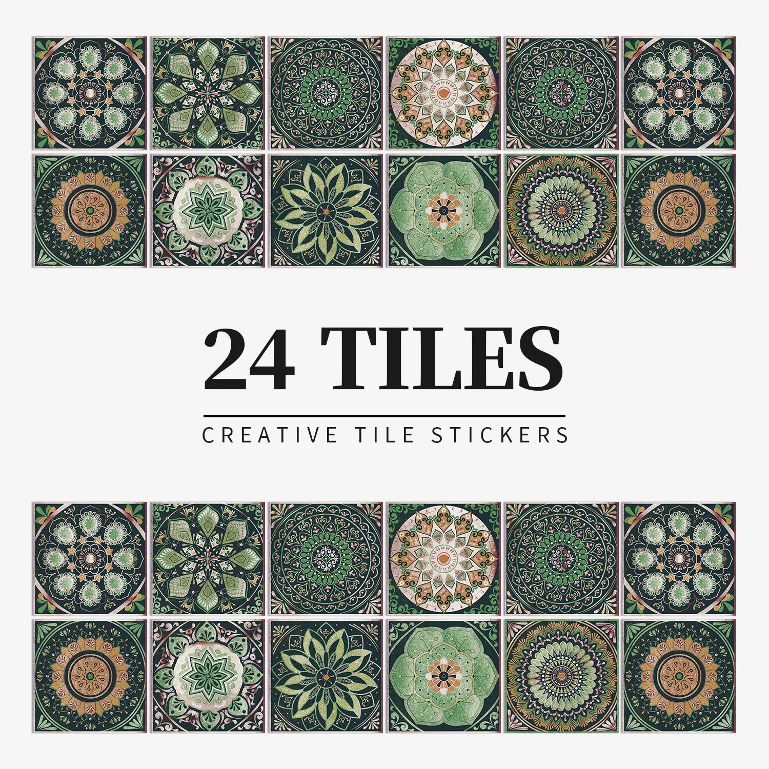 24 Retro Mandala Waterproof Wall Stickers for Christmas - Image 13