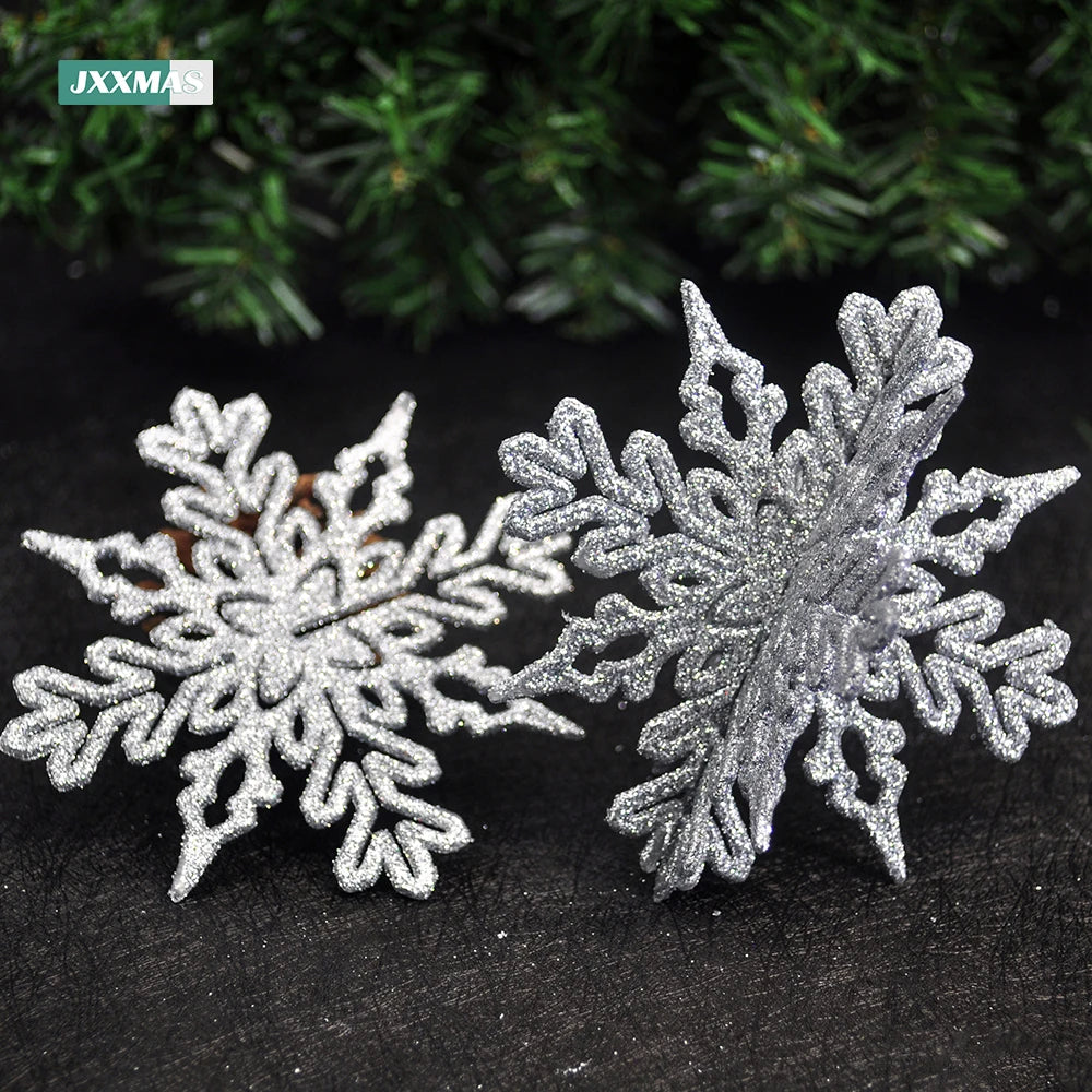 40Pcs Silver Glitter Christmas Snowflake Ornaments - Image 15