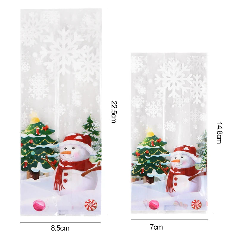 25/50pcs Festive Snowman Cookie Bags for Christmas - Image 9