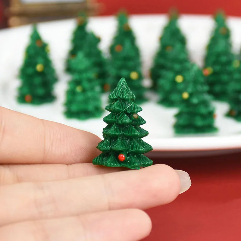 10pcs Mini Christmas Tree Figurines for DIY Decor - Image 5