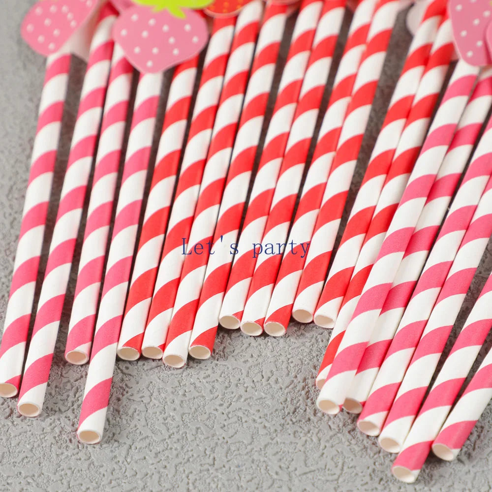 30Pcs Strawberry-Themed Disposable Straws for Festive Fun - Image 6