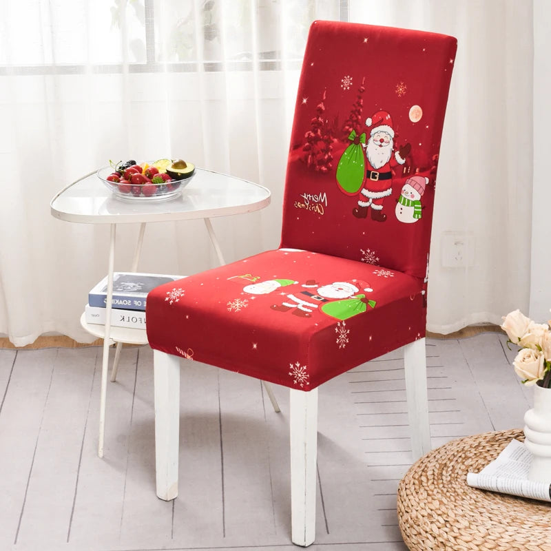 Festive Elastic Chair Covers for Christmas Gatherings - Image 11