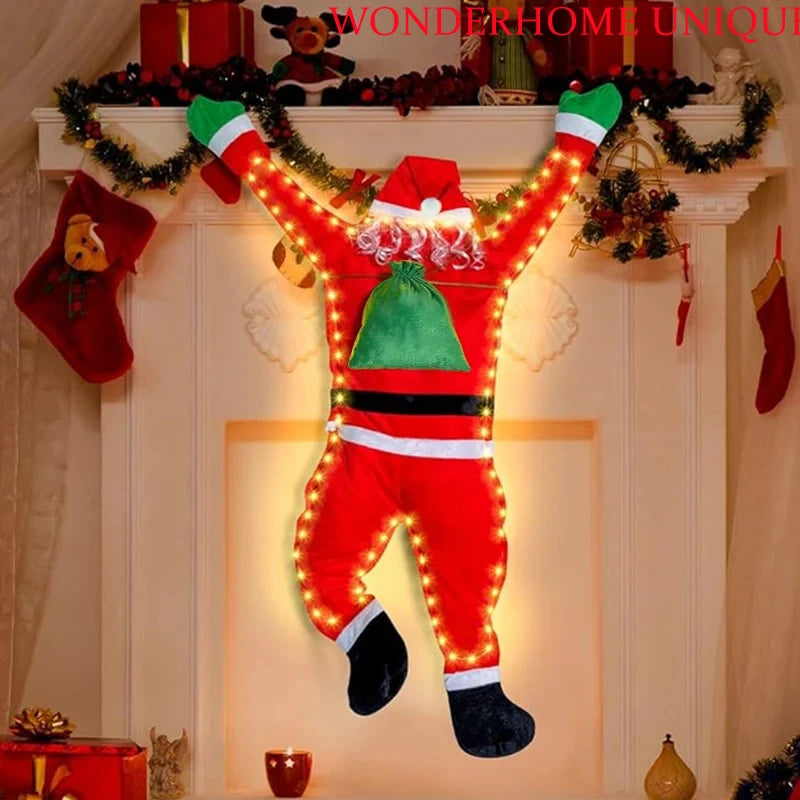 Festive Santa Climbing Wall Decoration for Christmas
