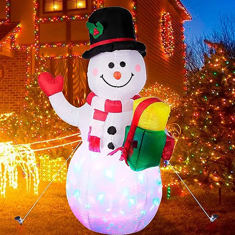 5FT Colorful LED Baseball Snowman Inflatable Decor - Image 8