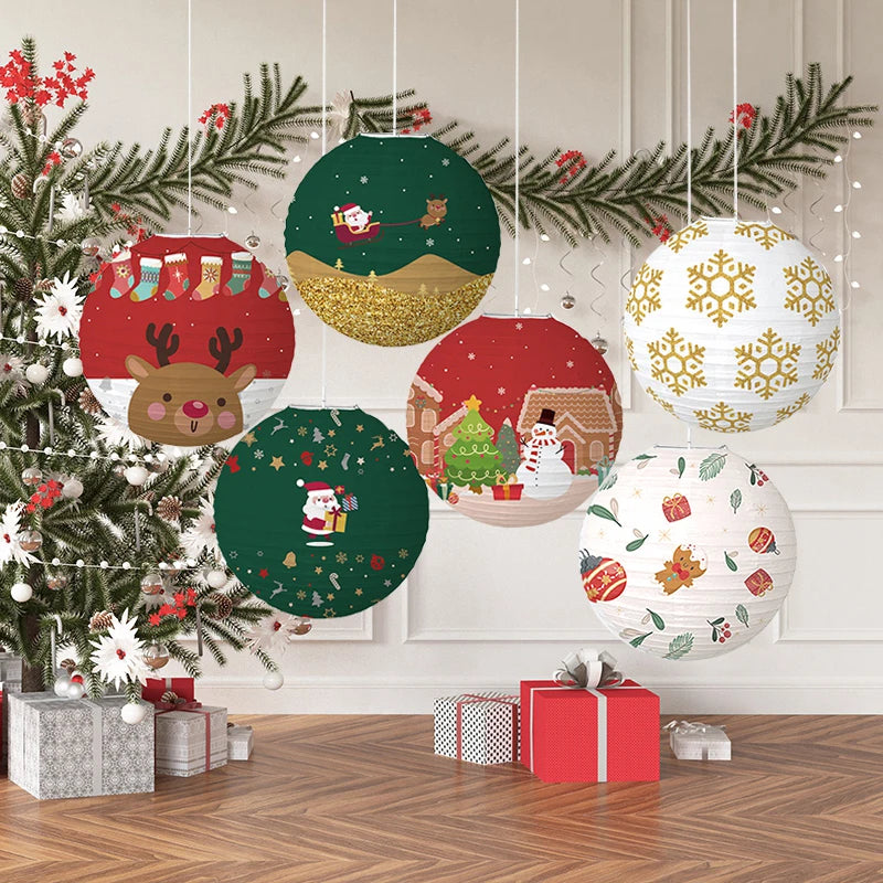 Festive Round Paper Lanterns for Christmas Decor - Image 19