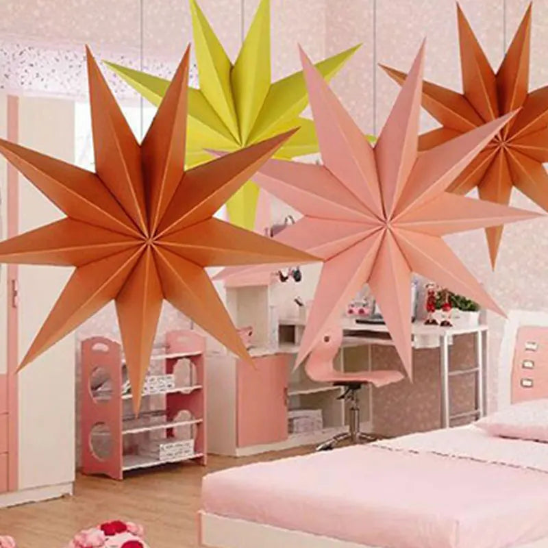 Festive Nine-Pointed Origami Star Hanging Decor - Image 3