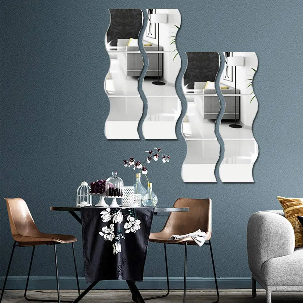 3D Wave Mirror Wall Stickers for Christmas Decor - Image 9