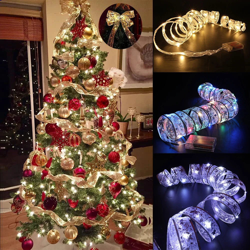 Enchanting Christmas Fairy Light Ribbon Ornaments - Image 13