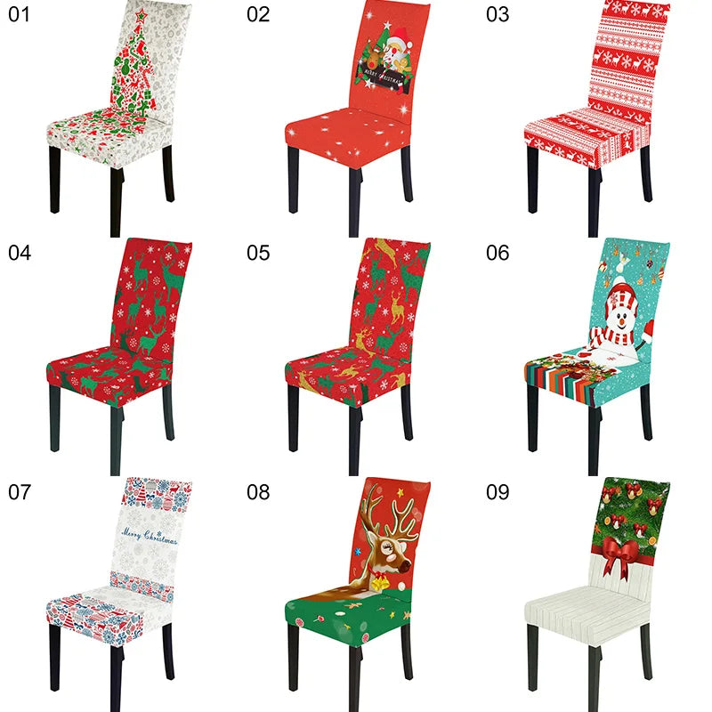 Festive Santa & Snowman Christmas Chair Covers - Image 34
