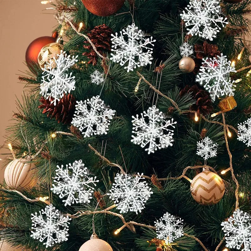 30pcs Glittering Snowflake Ornaments for Christmas Decor - Image 13