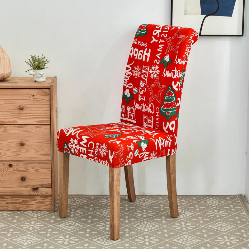 Festive Elastic Chair Covers for Christmas Gatherings - Image 11