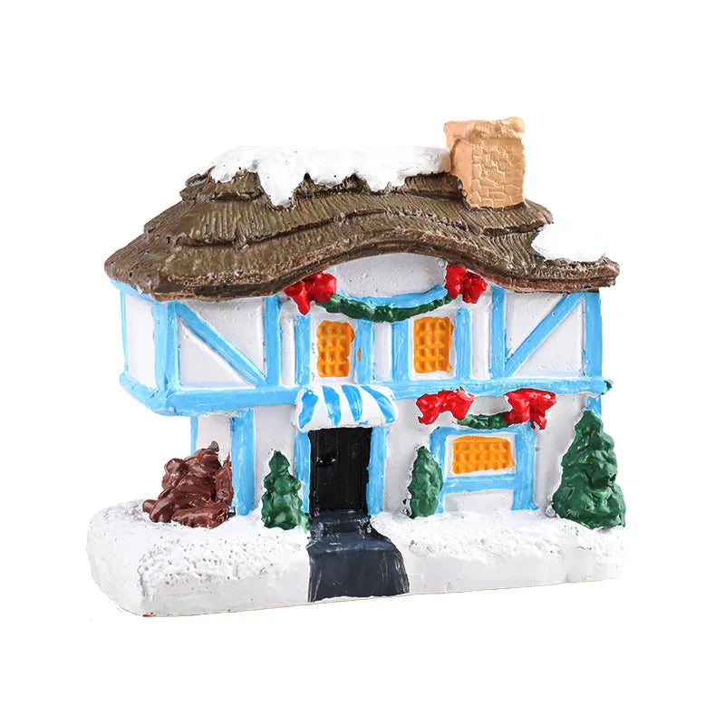 8 Styles LED Resin Christmas House Ornaments - Image 6