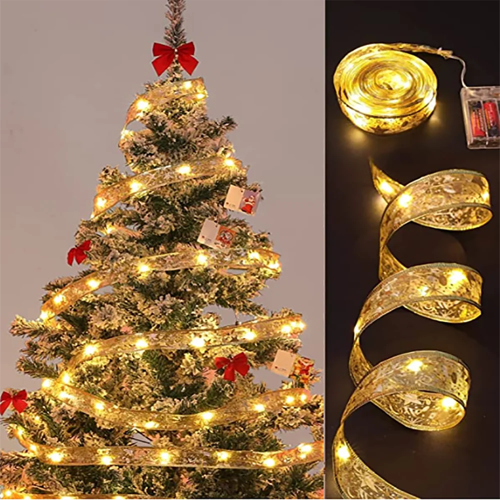 Enchanting Christmas Fairy Light Ribbon Ornaments
