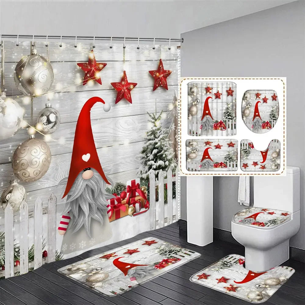 Festive Red Truck Christmas Bathroom Set - Image 28