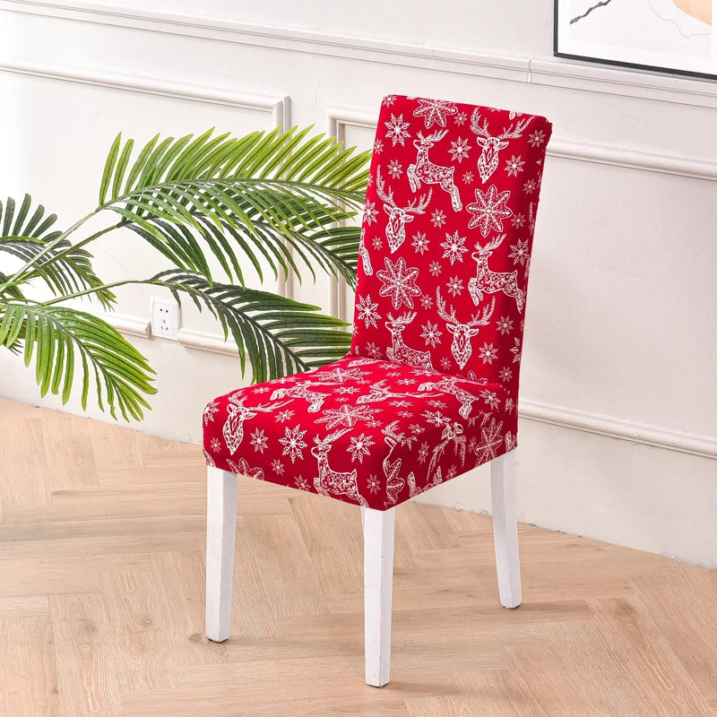 Festive Elastic Chair Covers for Christmas Gatherings - Image 14