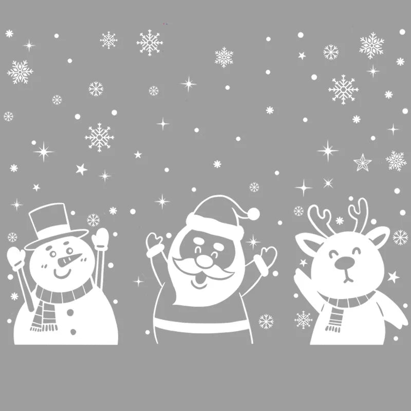 Festive Santa Snowman Elk Window Stickers - Image 43