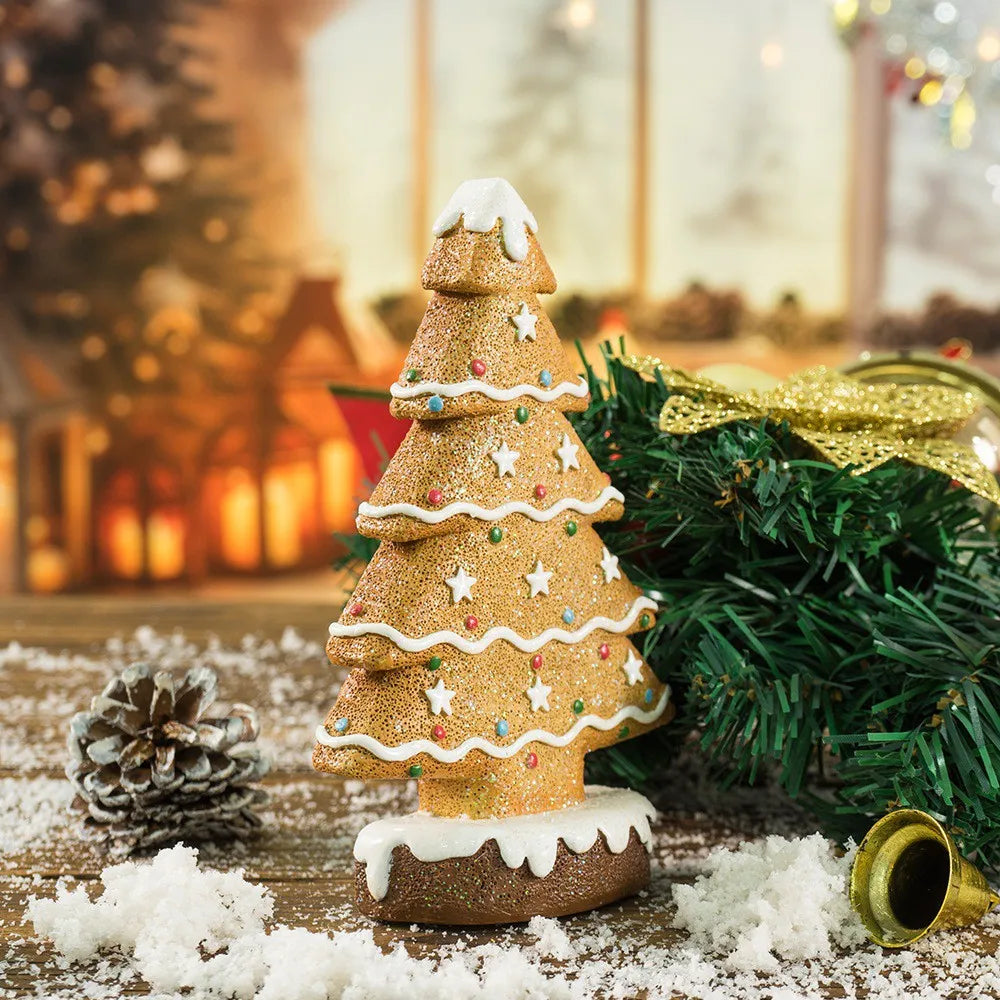 Charming 15cm Gingerbread Christmas Tree Figurine - Image 12