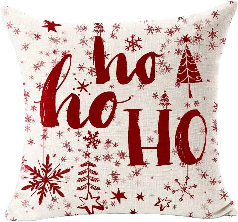 Cozy Christmas Red Bear Snowflake Pillow Cover - Image 15