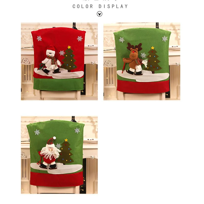 Cozy Christmas Chair Covers: Santa, Snowman & Reindeer - Image 12