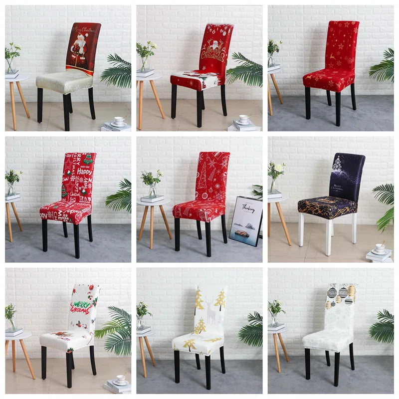Festive Red & White Christmas Chair Covers