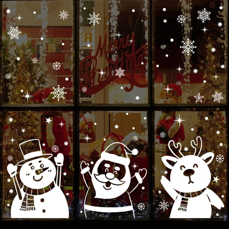 Festive Santa Snowman Elk Window Stickers - Image 39