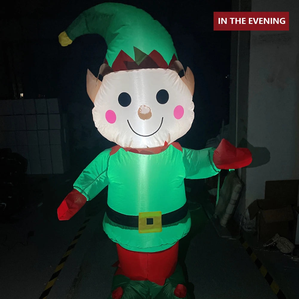 Giant Inflatable Elf with LED Lights for Christmas - Image 3
