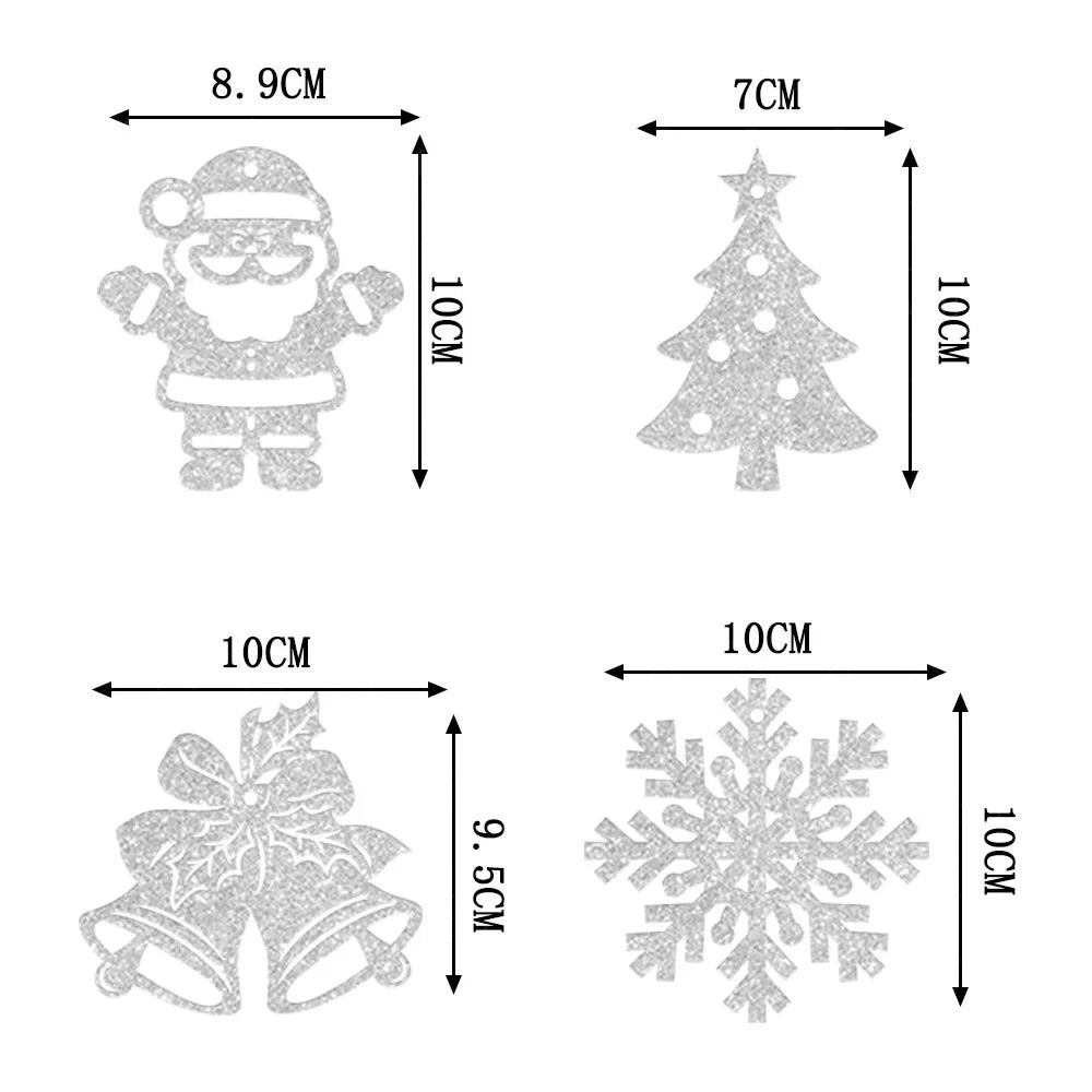 8pcs Christmas Glitter Snowflake Hangings for Tree Decor - Image 6