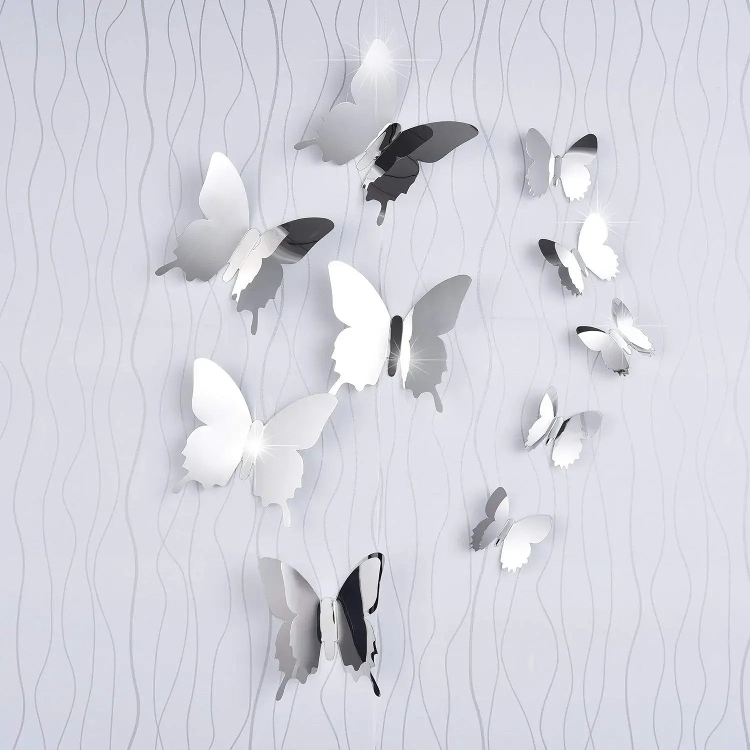12PC 3D Butterfly Mirror Wall Stickers for Christmas Decor
