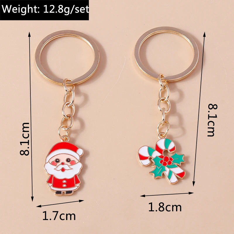 Charming Christmas Keychain: Santa & Snowman Duo - Image 93