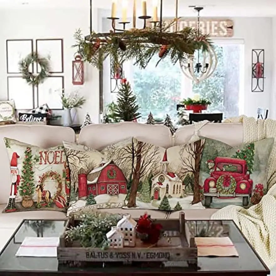 Festive 40x40cm Christmas Pillow Covers for Home - Image 3