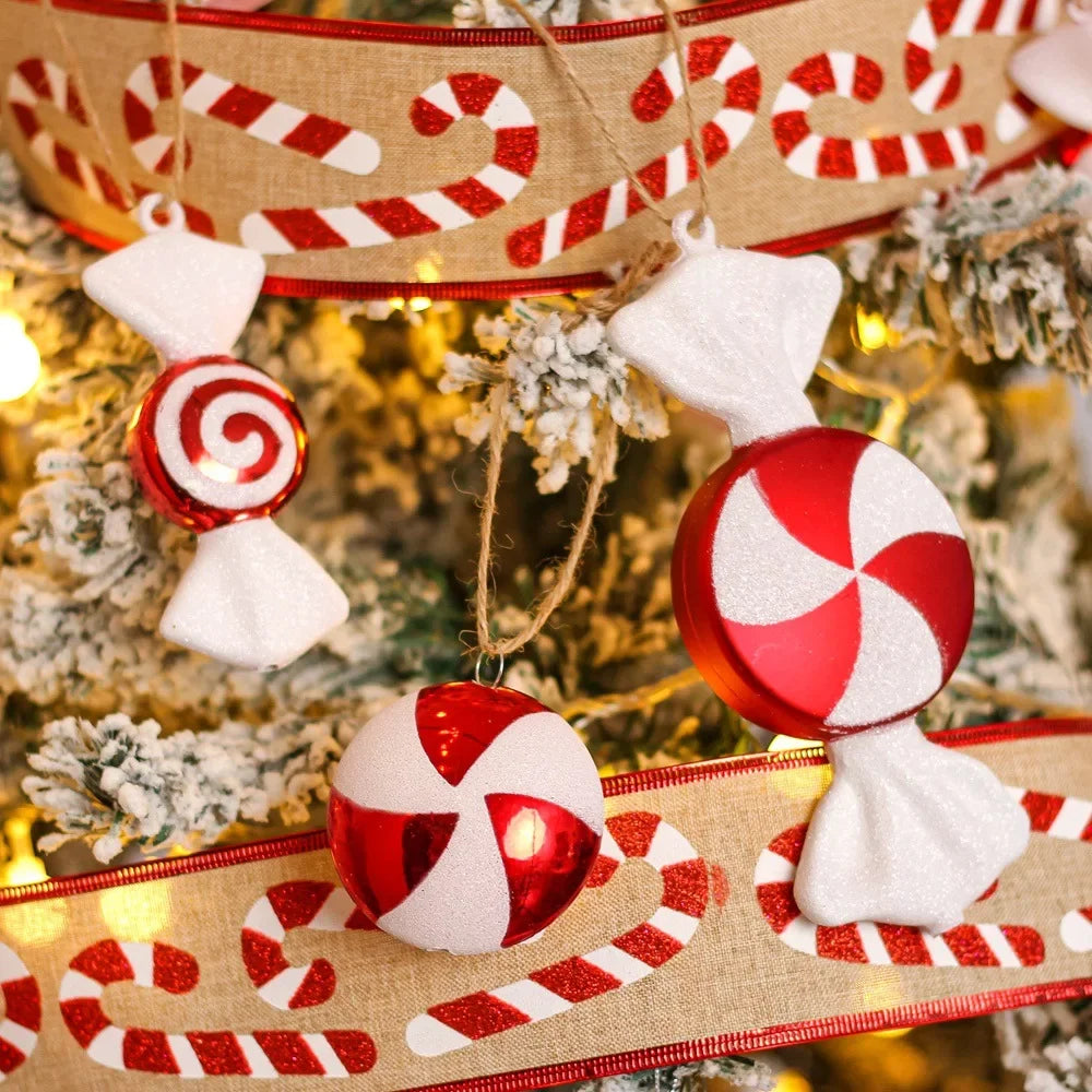 Festive Red & White Candy Cane Ornament - Image 7