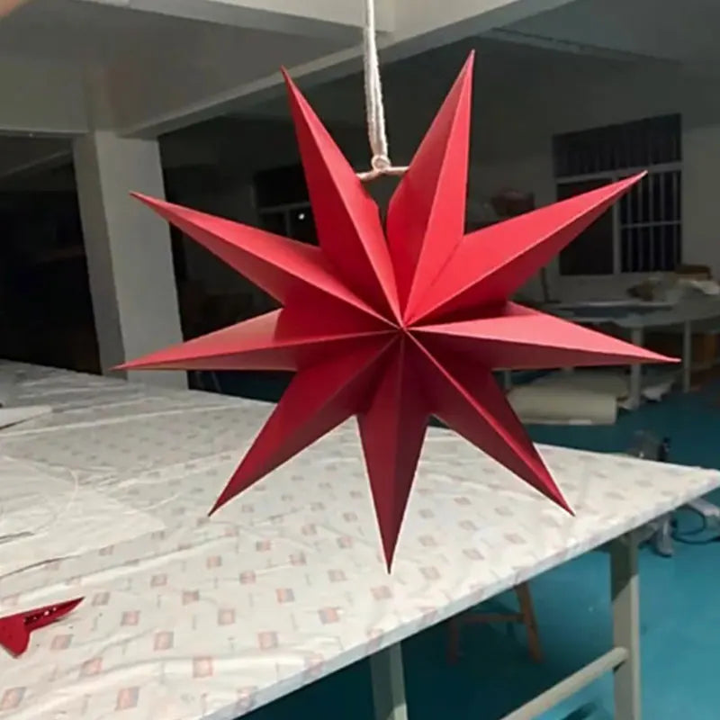 Festive Nine-Pointed Origami Star Hanging Decor - Image 11
