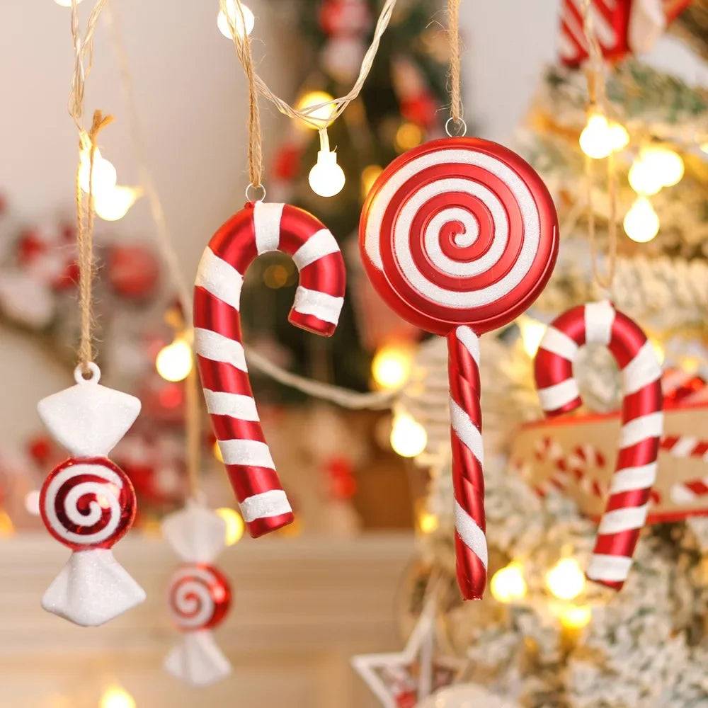 Festive Red & White Candy Cane Ornament