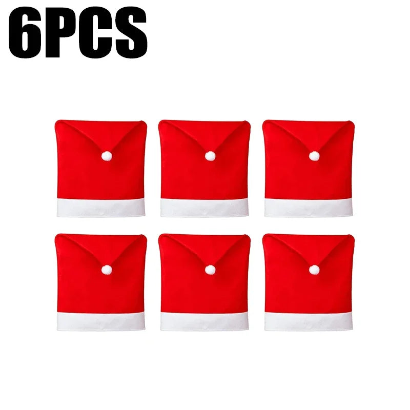 Festive Red Santa Hat Chair Covers - 1-10 PCS - Image 4