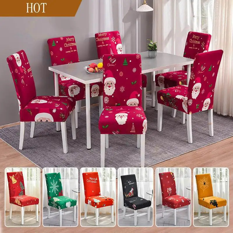 Festive Santa Claus Chair Covers for Christmas Decor