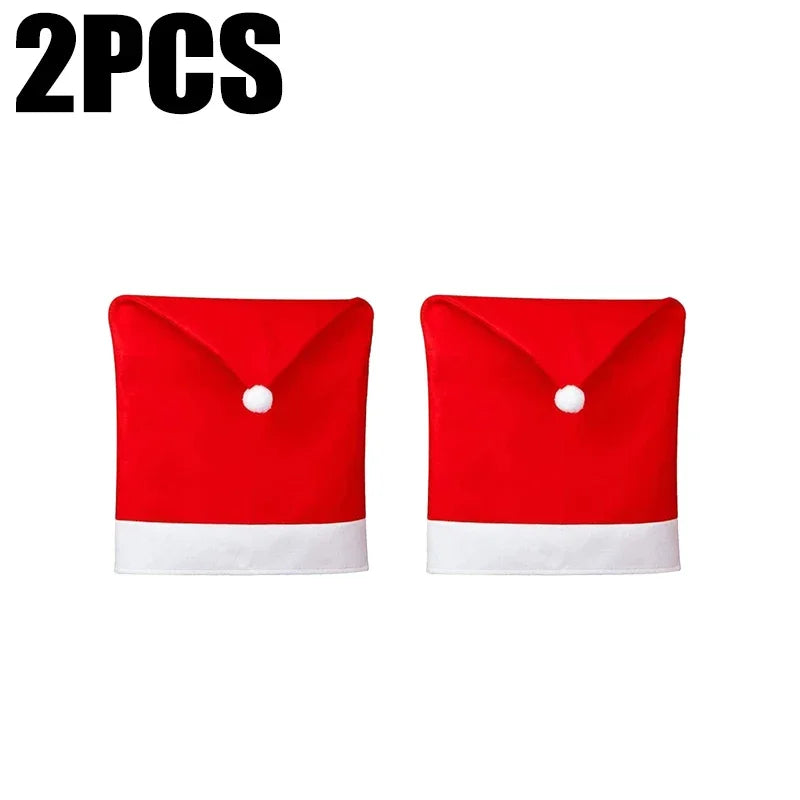 Festive Red Santa Hat Chair Covers for Christmas - Image 4