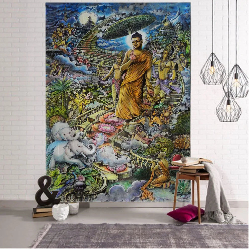 Tranquil Buddha Mandala Tapestry for Christmas Decor - Image 4
