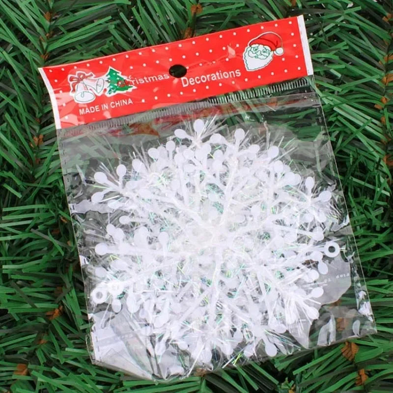 30Pcs White Glitter Snowflake Ornaments for Christmas - Image 7