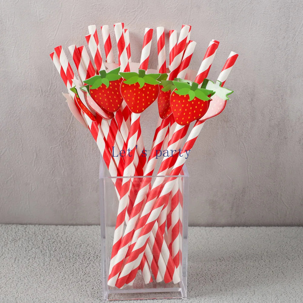 30Pcs Strawberry-Themed Disposable Straws for Festive Fun - Image 8