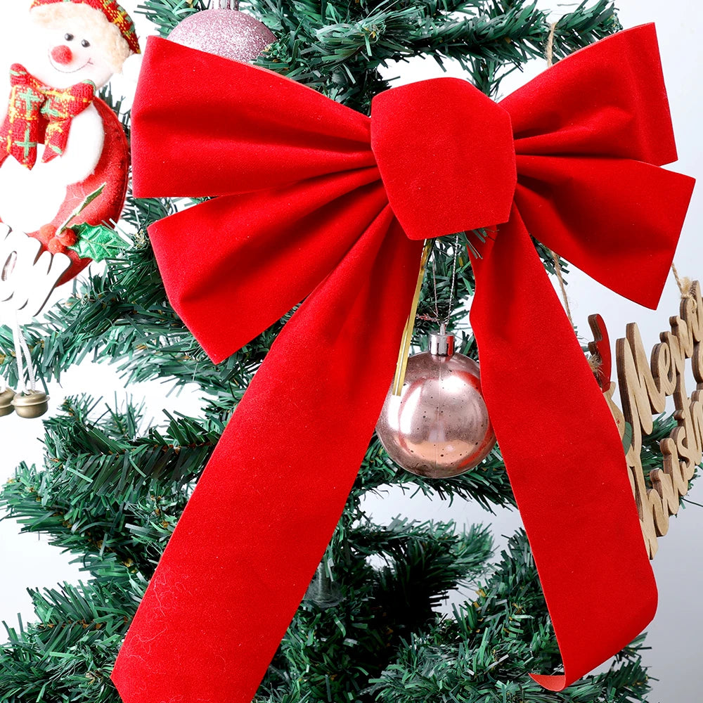 Large Red Velvet Bow for Festive Tree & Wreath