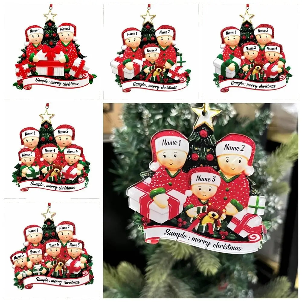 Cute Acrylic Snowman Star Christmas Tree Ornament - Image 9