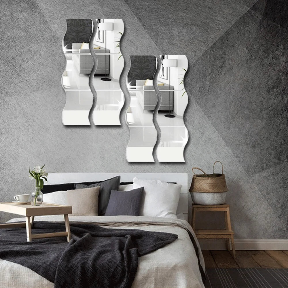 3D Wave Mirror Wall Stickers for Christmas Decor - Image 5