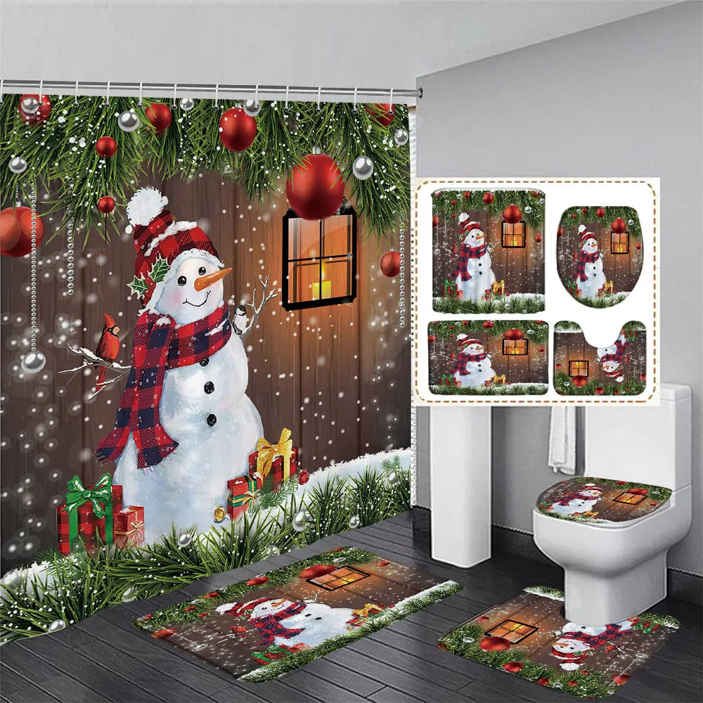Festive Red Truck Christmas Bathroom Set - Image 24