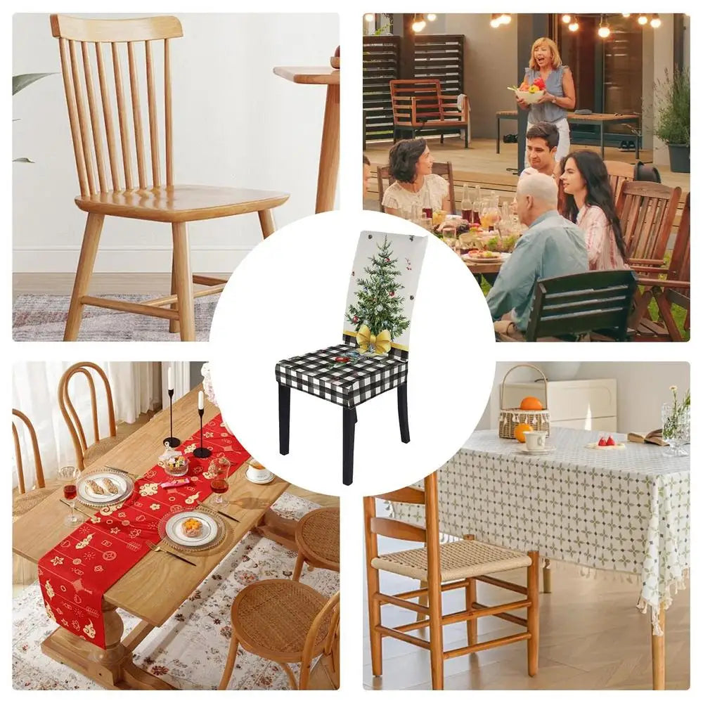 Festive Stretch Christmas Chair Covers for Dining - Image 14