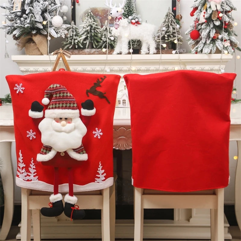 Festive Santa Chair Back Covers for Christmas - Image 10