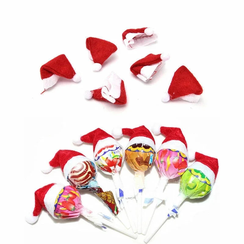Festive Mini Santa Hat Bottle Covers for Christmas - Image 12